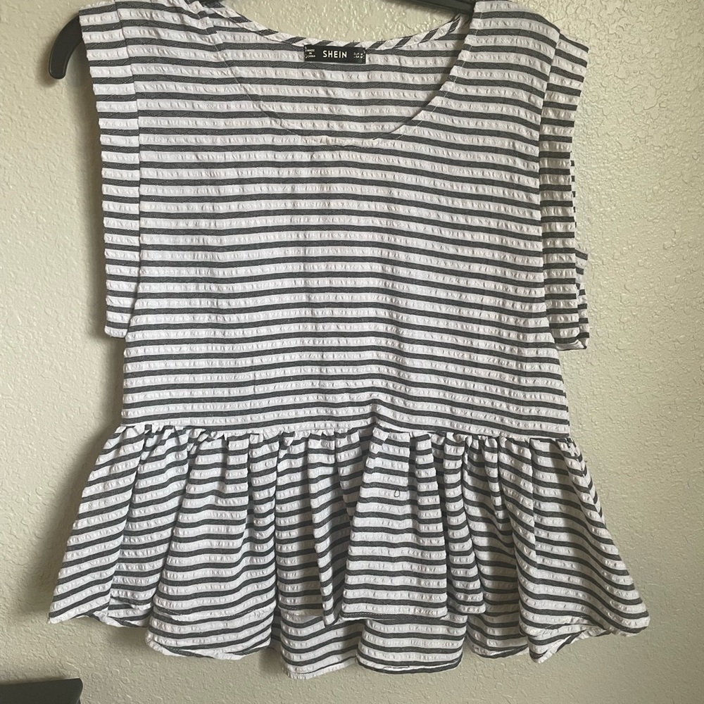 Striped Peplum Top
